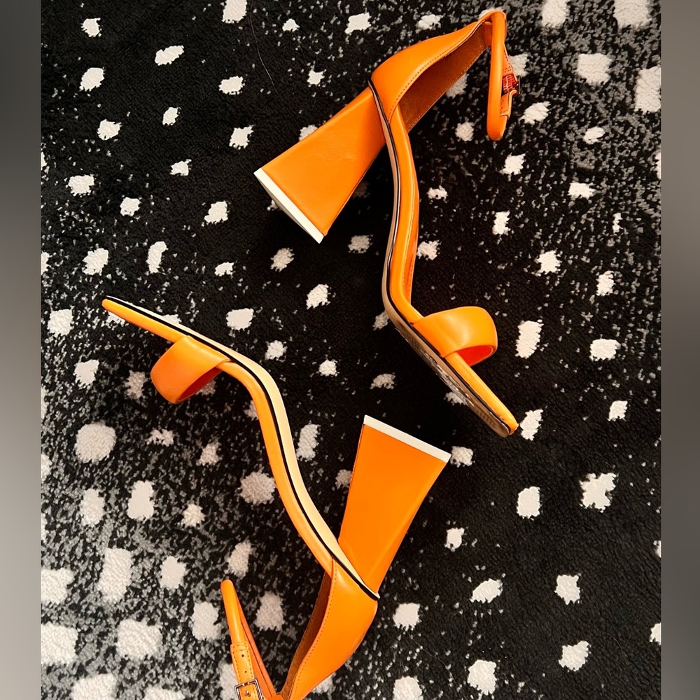Marc Fisher Denny Leather Sandal 7.5 Orange - Picture 12 of 14